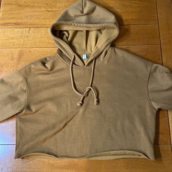 Cropped Hoodie, Medium, VERY Soft, Camel Brown - Picture 4 of 7